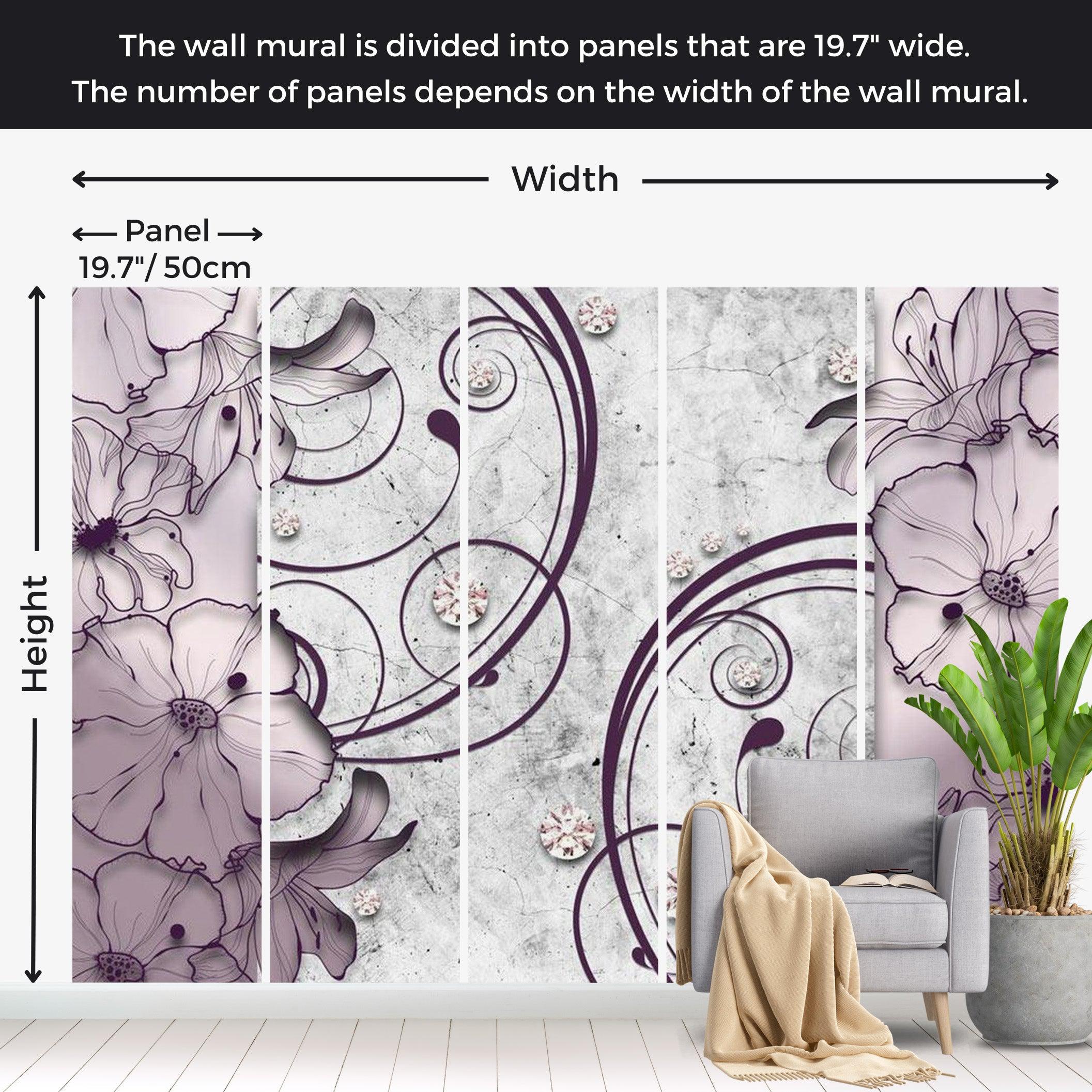 Glam Wallpaper Wall Mural - Purple Summer Dream