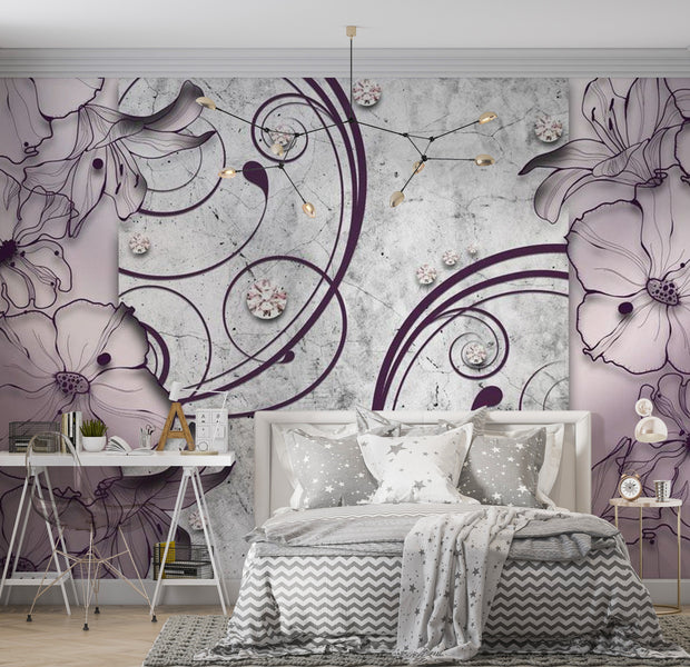 Glam Wallpaper Wall Mural - Heather Dream 39"Wx27"H