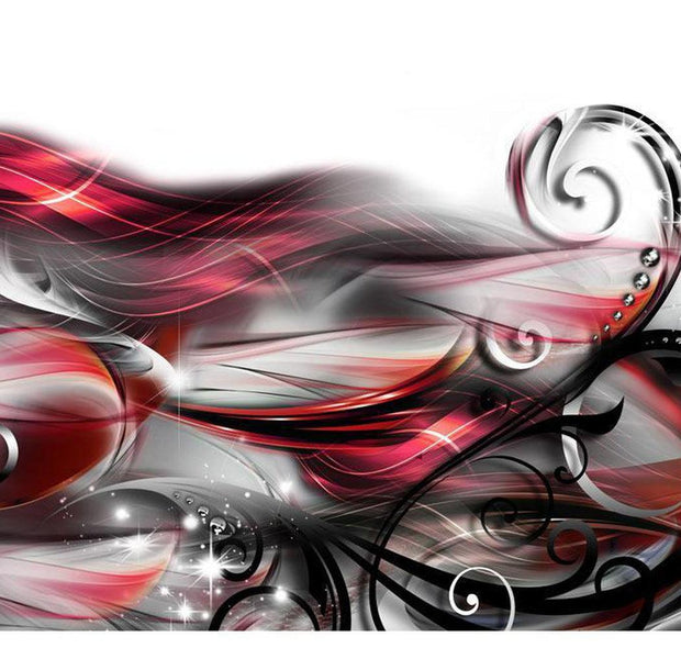 Glam Wallpaper Wall Mural - Red Elegant Expression