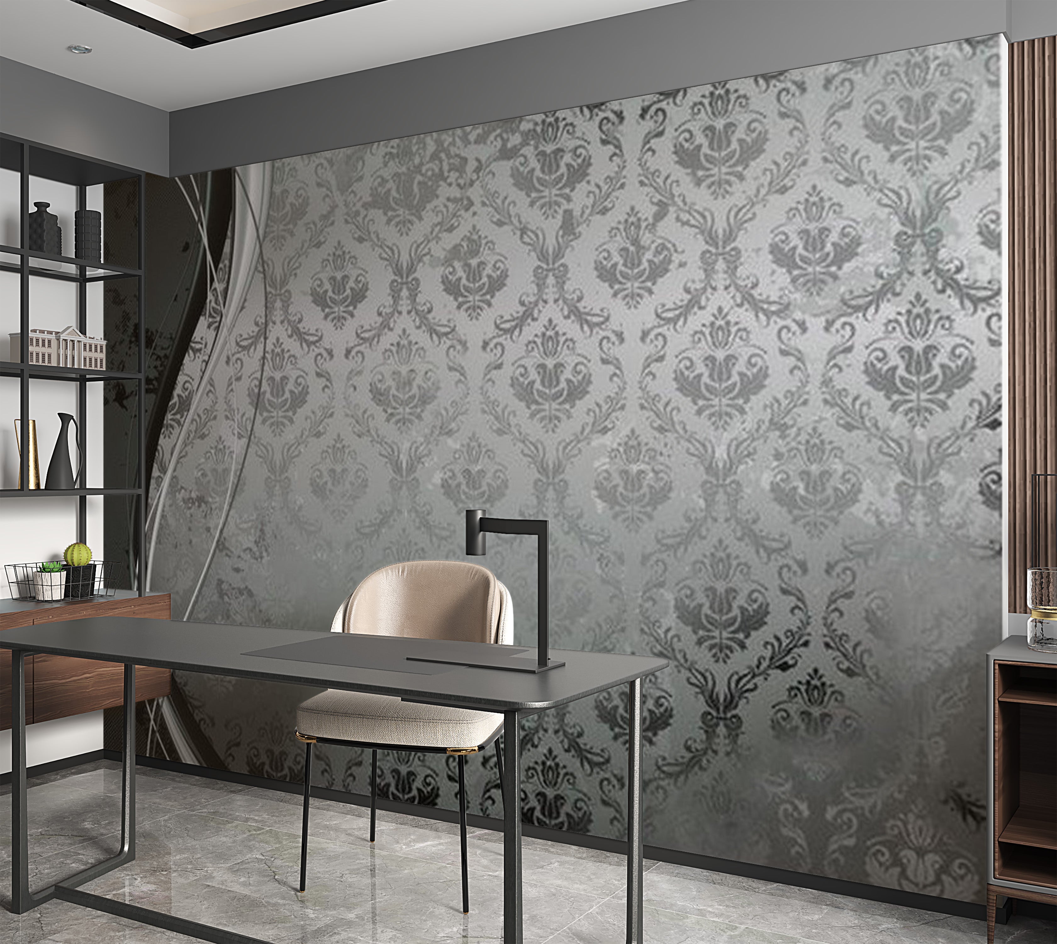 Glam Wallpaper Wall Mural - Gray Clouds 39"Wx27"H