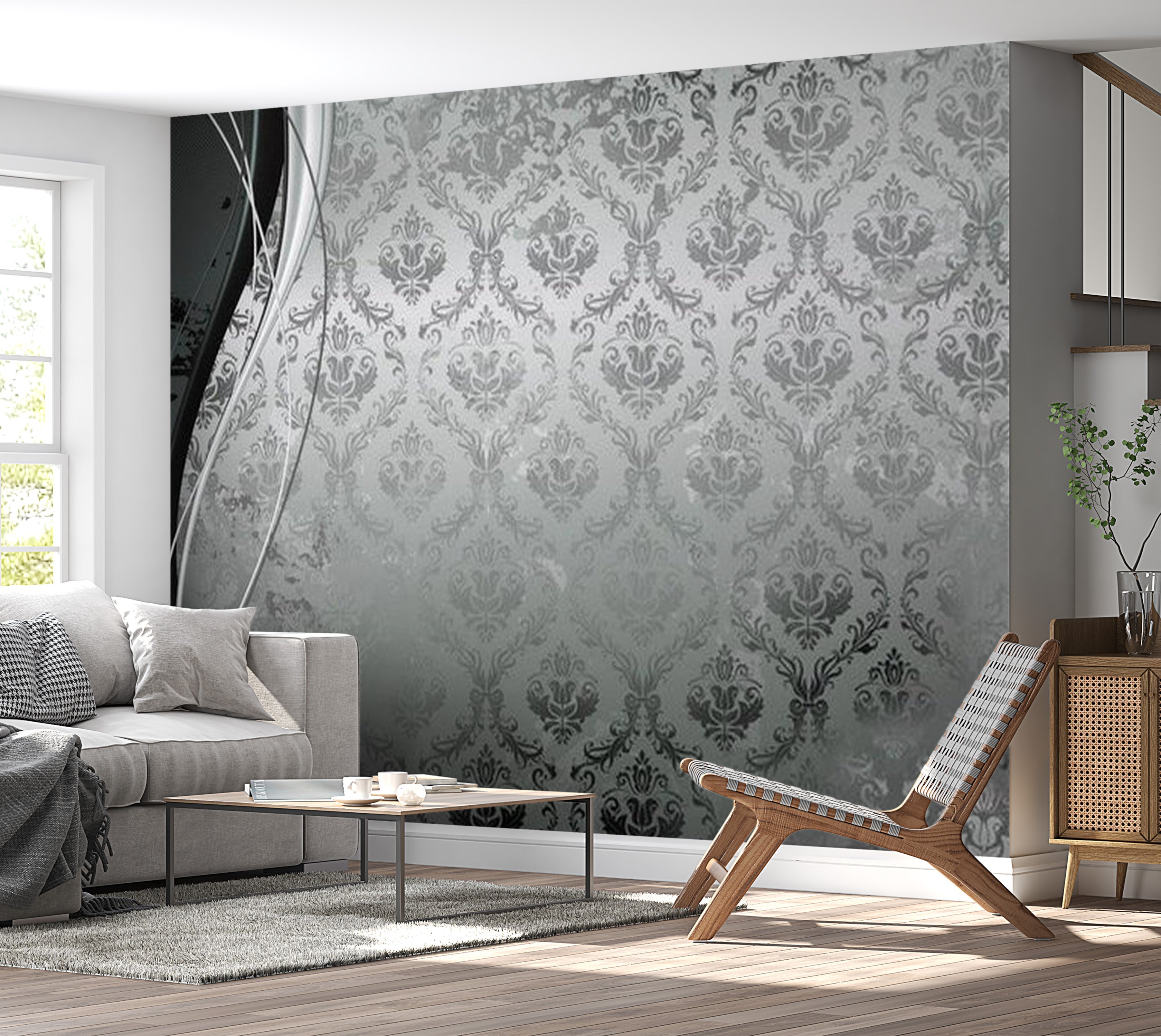 Glam Wallpaper Wall Mural - Gray Clouds 39"Wx27"H