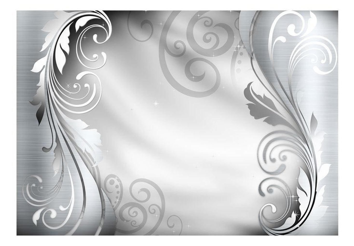 Glam Wallpaper Wall Mural - Silver Ornament