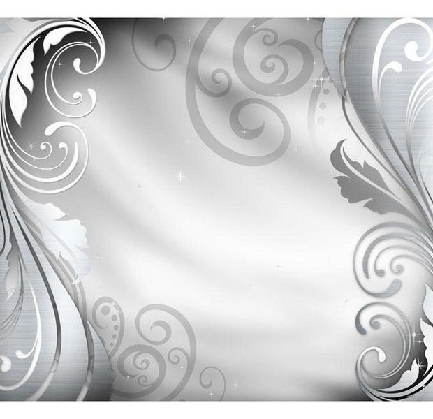 Glam Wallpaper Wall Mural - Silver Ornament