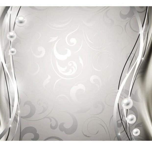 Glam Wallpaper Wall Mural - Silver Pearl Magic
