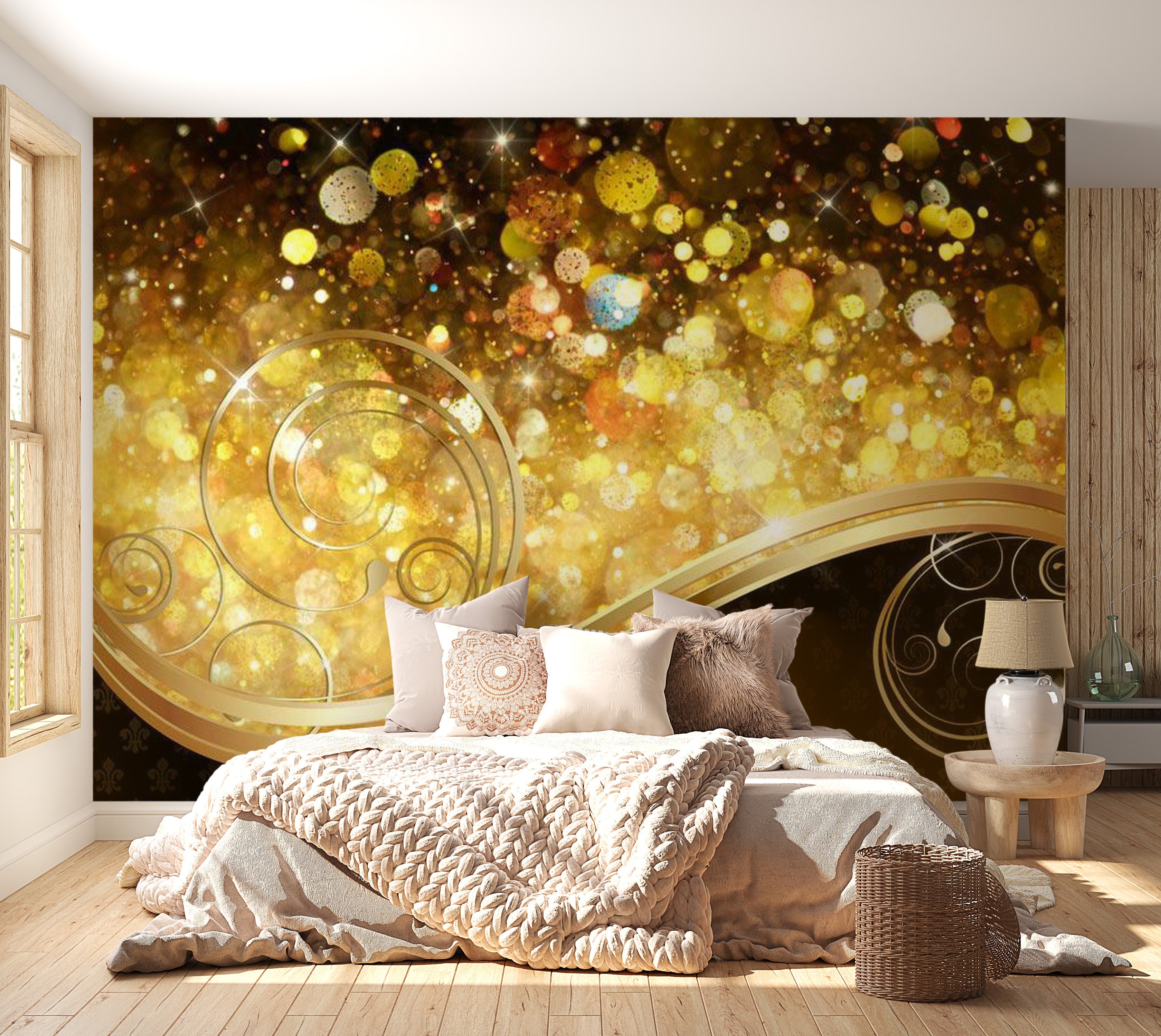 Glam Wallpaper Wall Mural - Amber Bay 39"Wx27"H