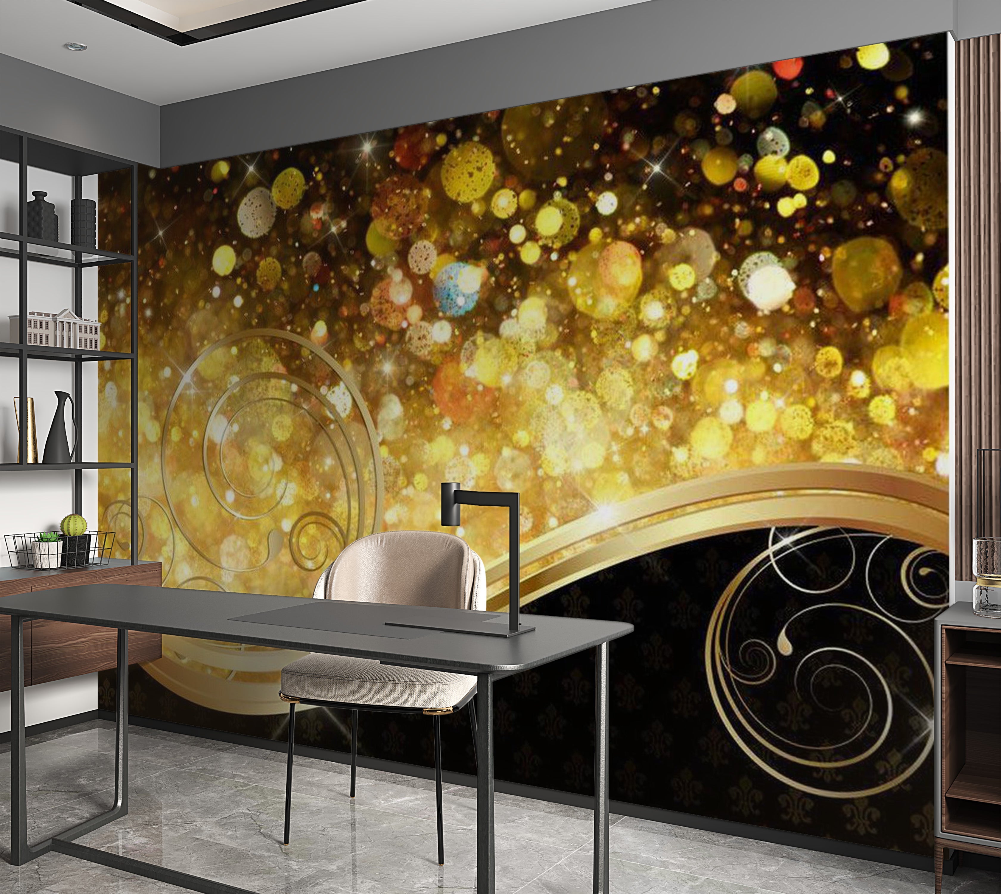 Glam Wallpaper Wall Mural - Amber Bay 39"Wx27"H