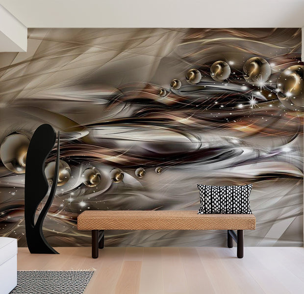 Glam Wallpaper Wall Mural - Brown Shoal 39"Wx27"H