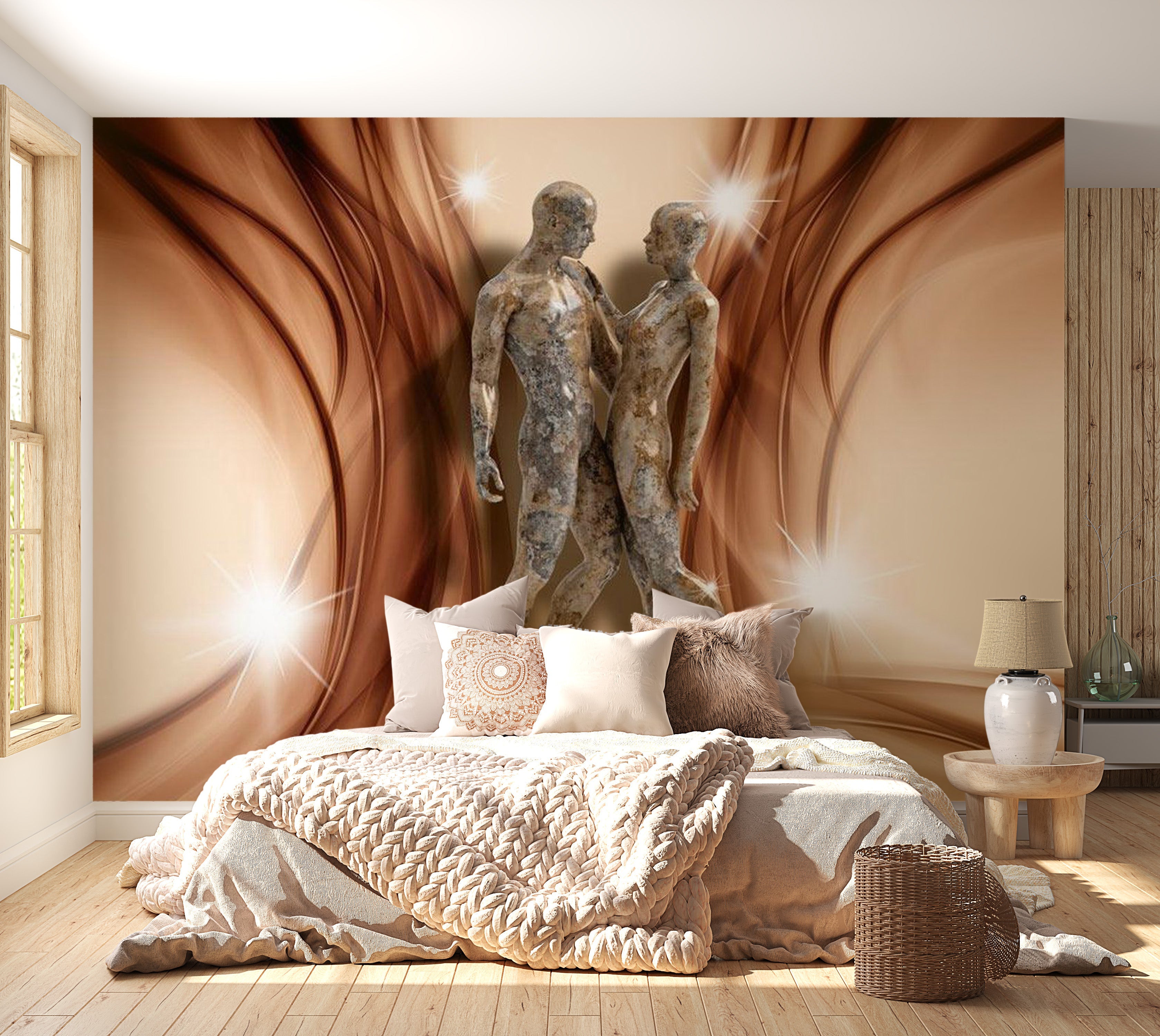 Glam Wallpaper Wall Mural - Stone Couple 39"Wx27"H