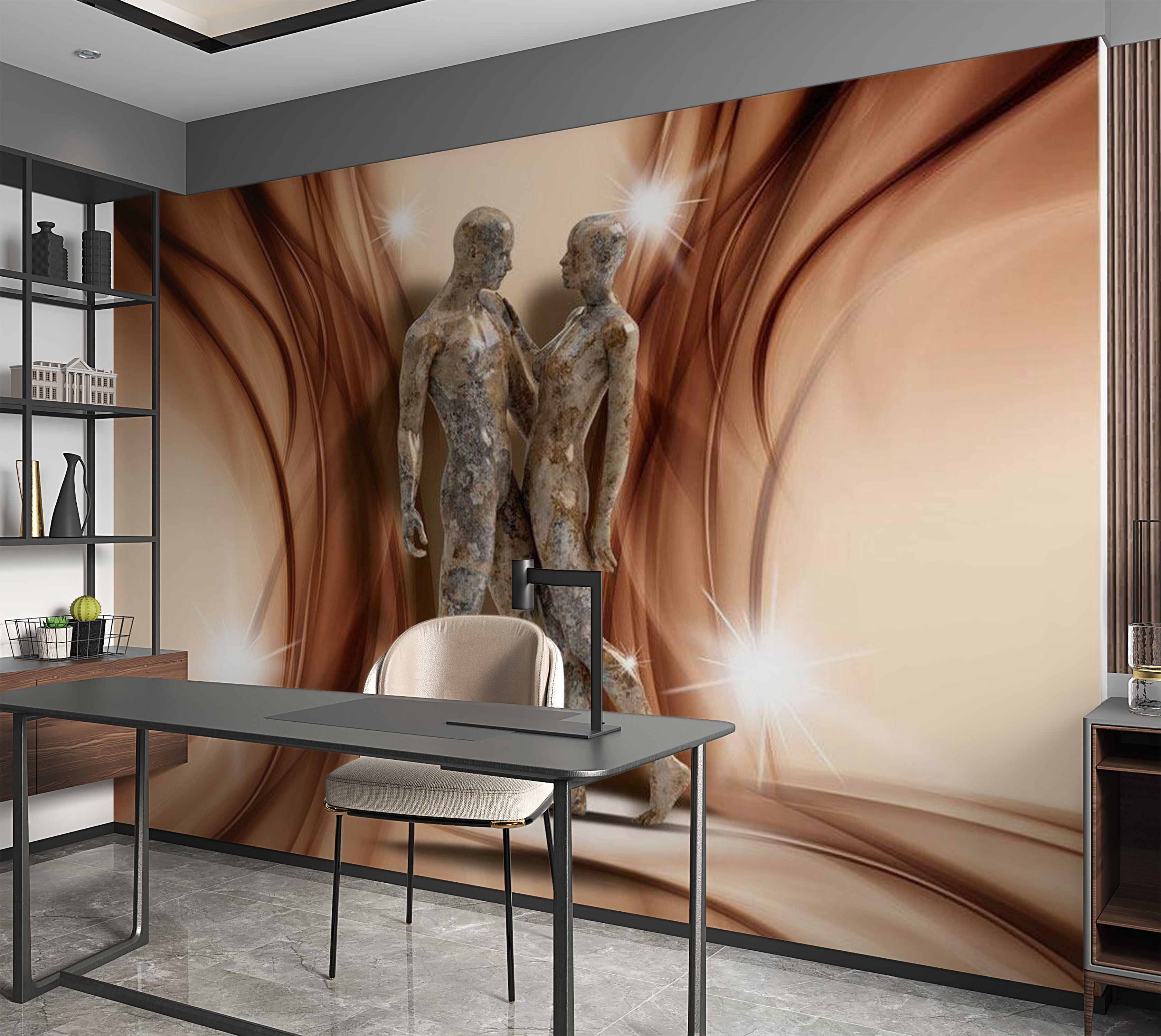 Glam Wallpaper Wall Mural - Stone Couple 39"Wx27"H