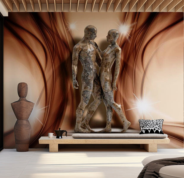 Glam Wallpaper Wall Mural - Stone Couple 39"Wx27"H