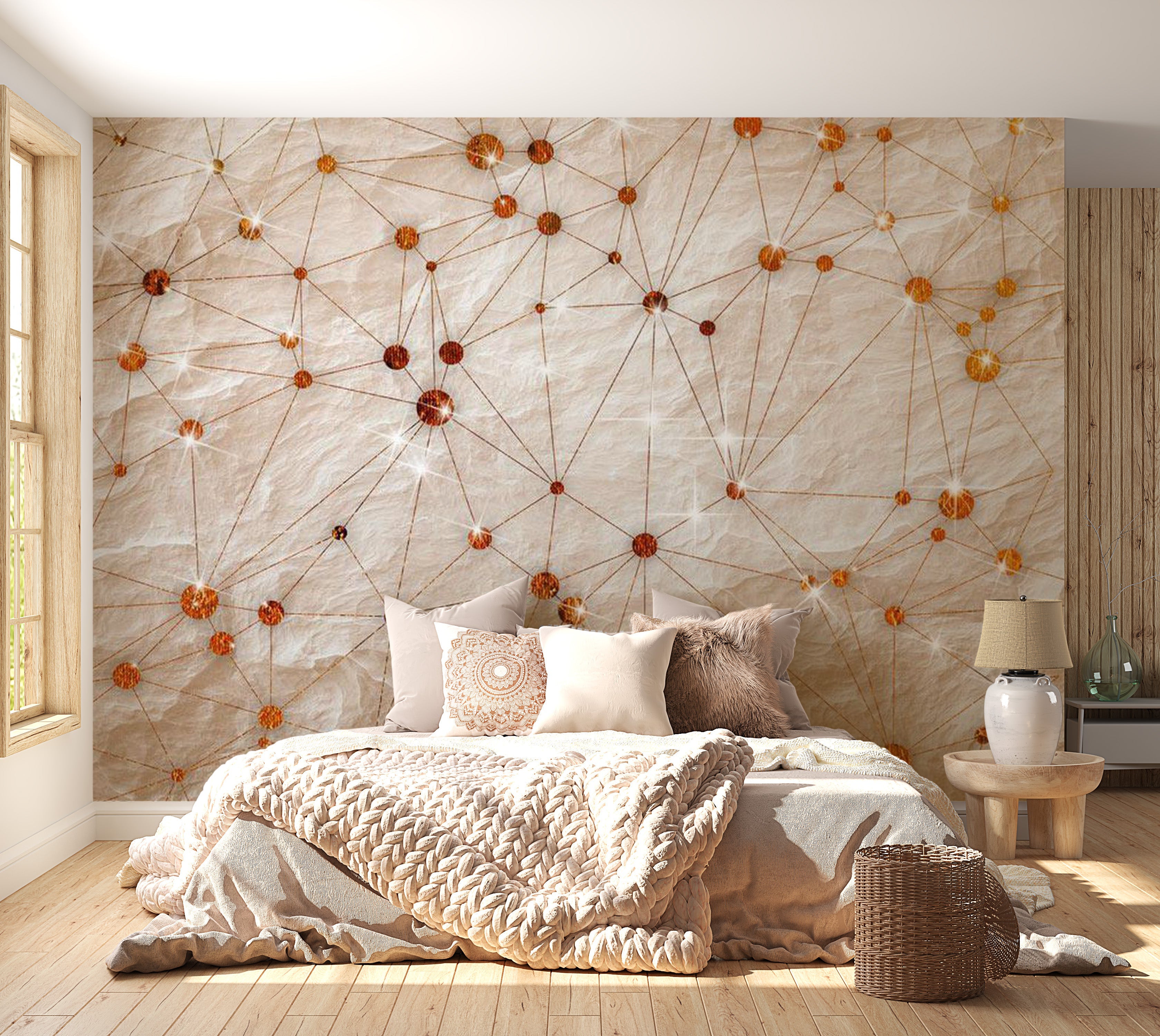 Glam Wallpaper Wall Mural - Stone And Gold 39"Wx27"H