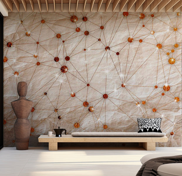 Glam Wallpaper Wall Mural - Stone And Gold 39"Wx27"H