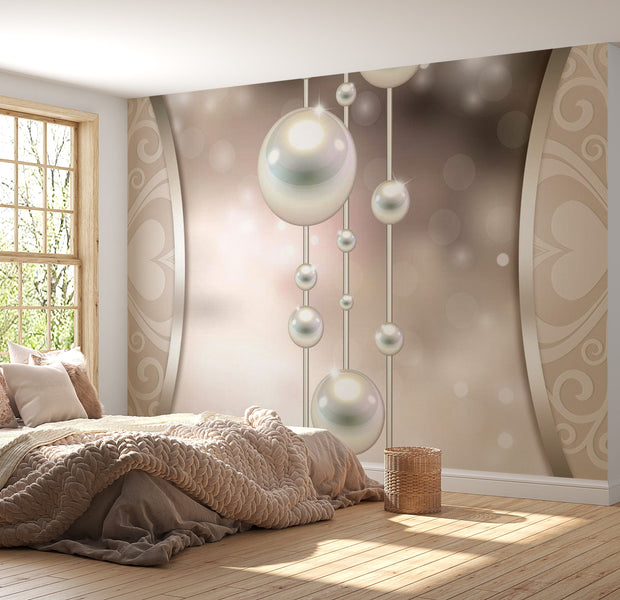 Glam Wallpaper Wall Mural - String Of Pearls 39"Wx27"H