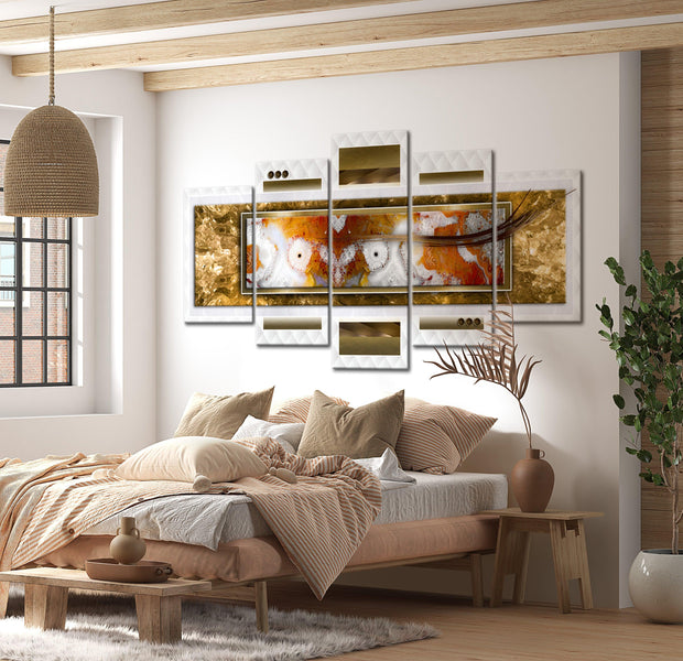 Glamour Canvas Wall Art - A Sprinkling Of Snow - 5 Pieces