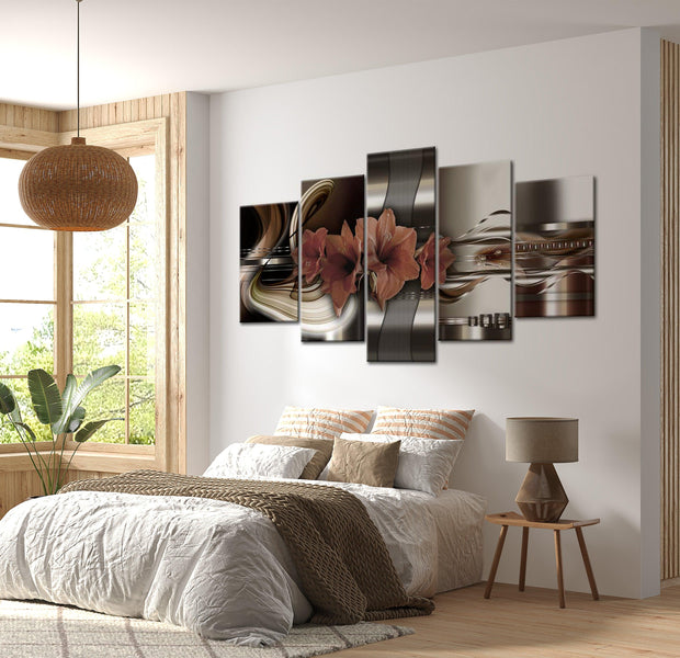 Glamour Canvas Wall Art - Abstract Amaryllis - 5 Pieces