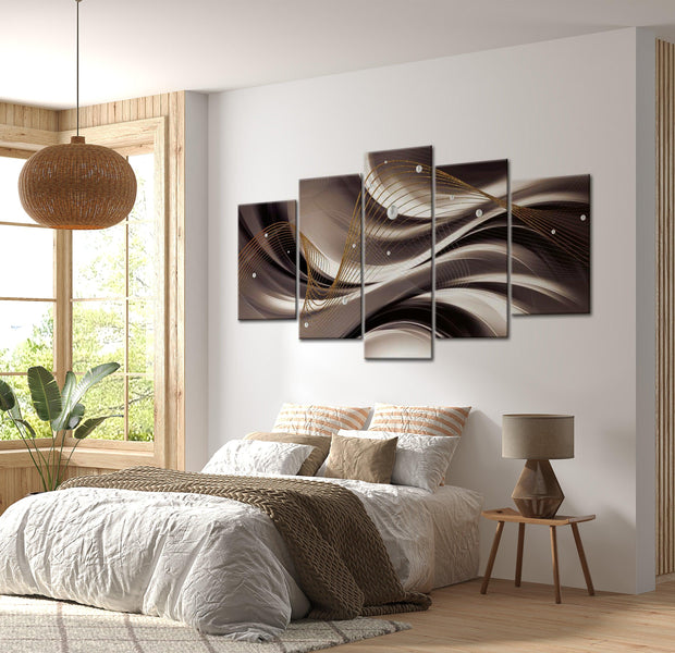 Glamour Canvas Wall Art - Abstract Cobweb - 5 Pieces