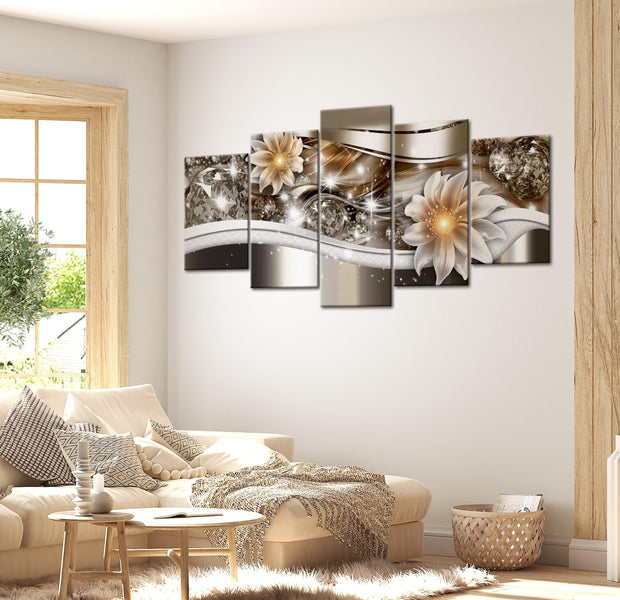 Glamour Canvas Wall Art - Abstract Luminosity - 5 Pieces