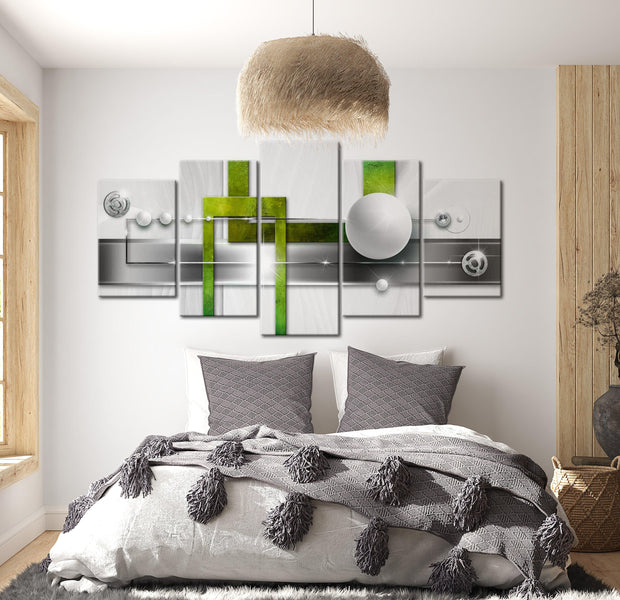 Glamour Canvas Wall Art - Aesthetic Green - 5 Pieces