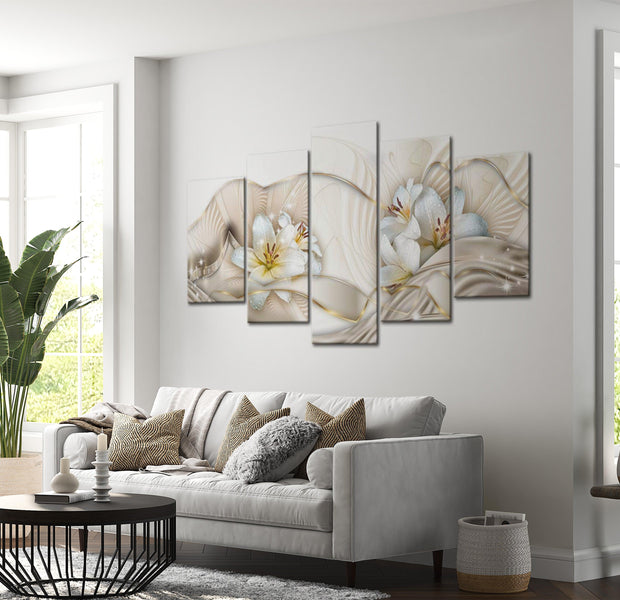 Glamour Canvas Wall Art - Aphrodite Flowers - 5 Pieces