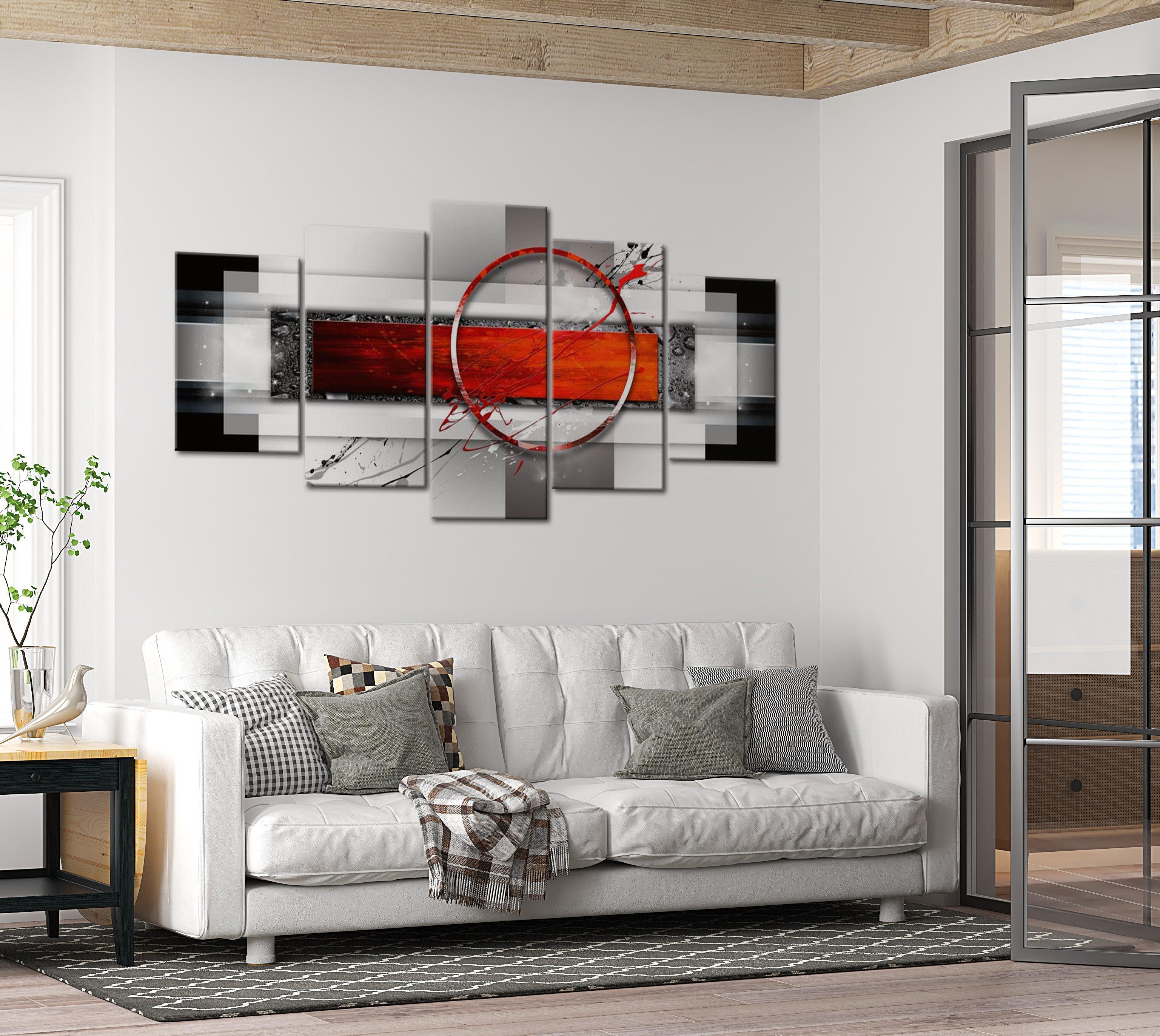 Glamour Canvas Wall Art - Carmine Target - 5 Pieces