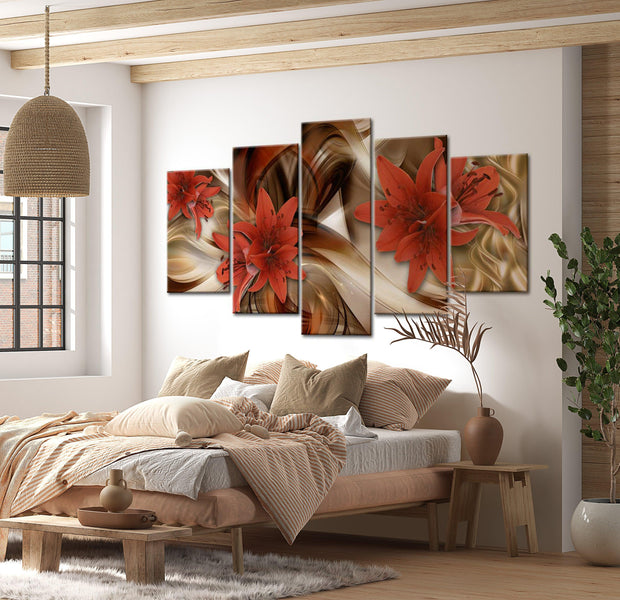 Glamour Canvas Wall Art - Flower Nebula - 5 Pieces