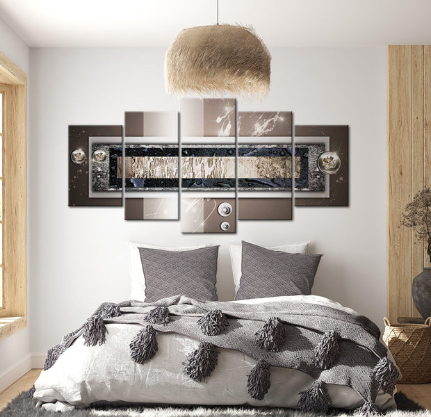 Glamour Canvas Wall Art - Golden Frame - 5 Pieces