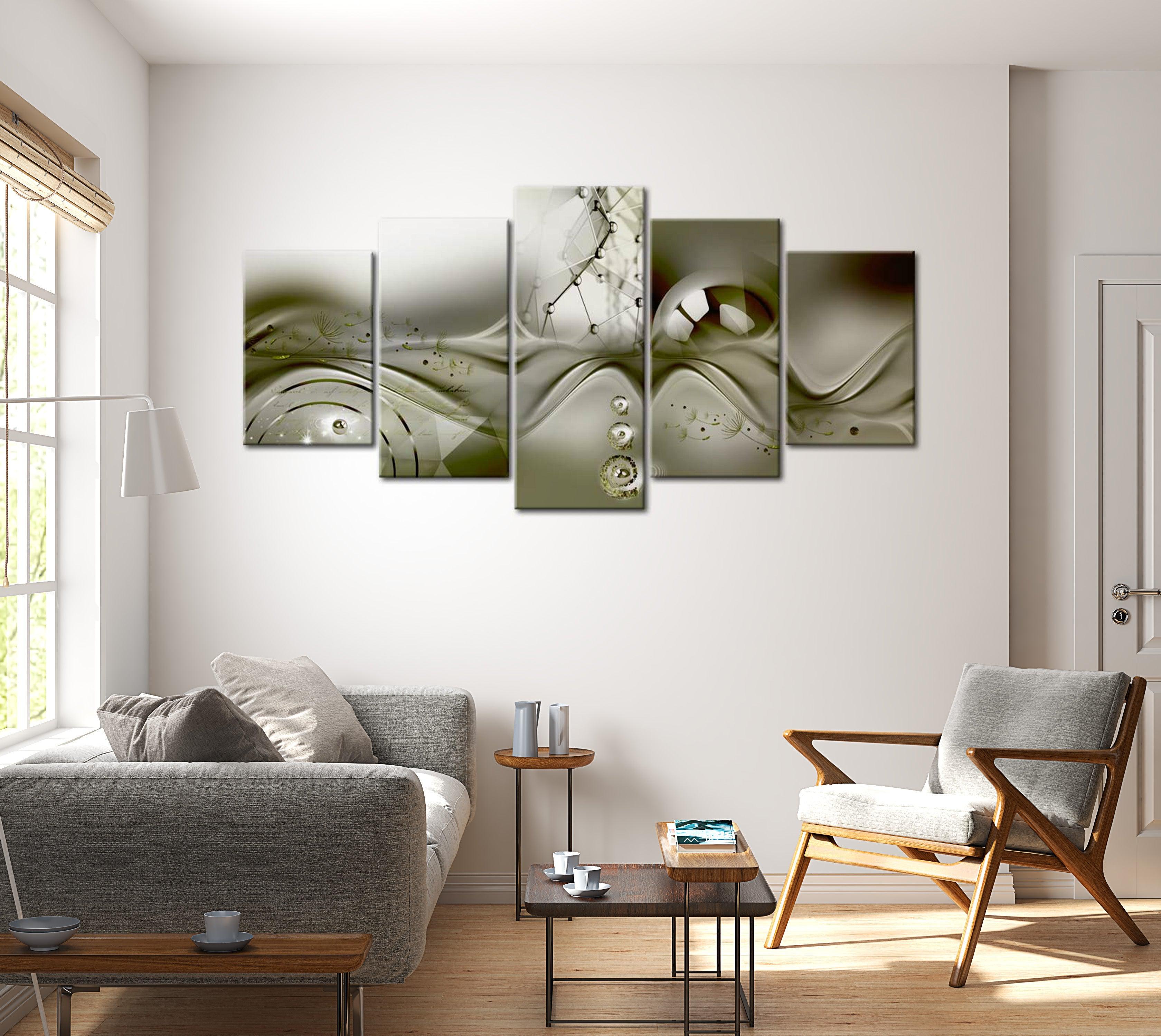 Glamour Canvas Wall Art - Green Configuration - 5 Pieces