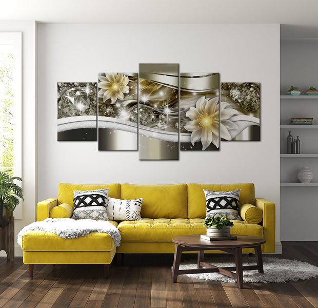 Glamour Canvas Wall Art - Luminous Wave - 5 Pieces