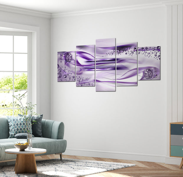 Glamour Canvas Wall Art - Underwater Harp Violet - 5 Pieces