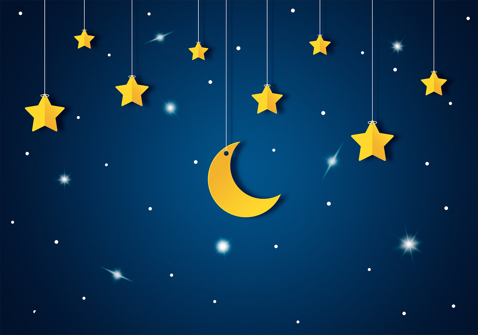 Kids Wallpaper Wall Mural - Blue Night Sky