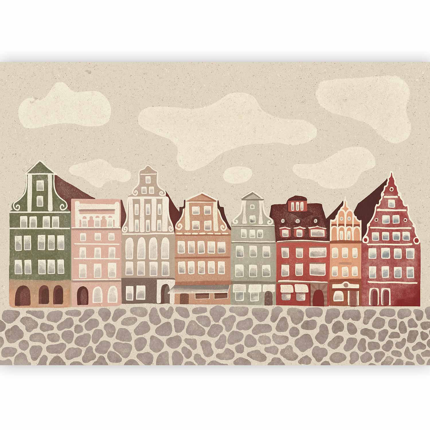 Kids Wallpaper Wall Mural - Funky Townhouses