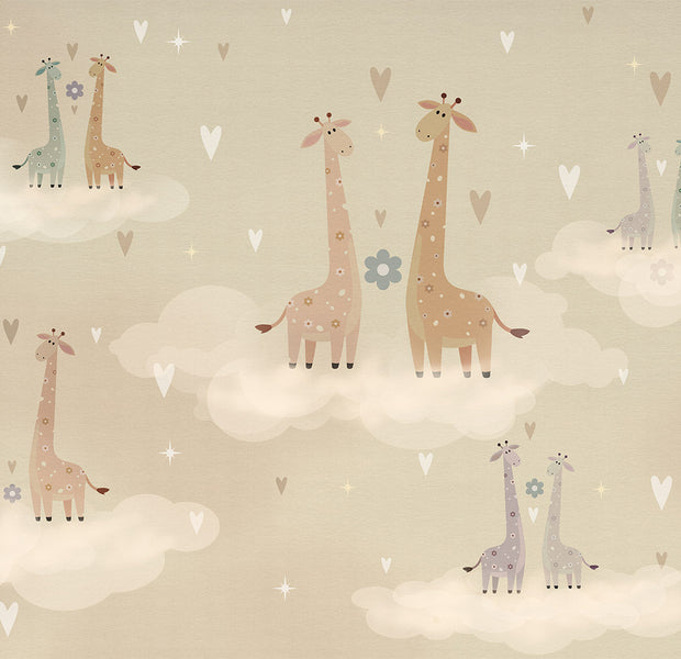 Kids Wallpaper Wall Mural - Giraffes in Love