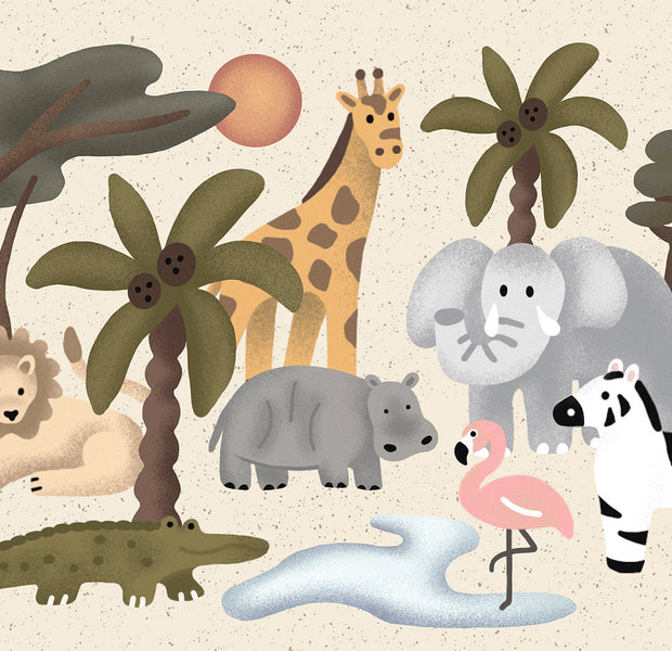 Kids Wallpaper Wall Mural - Jungle Animals