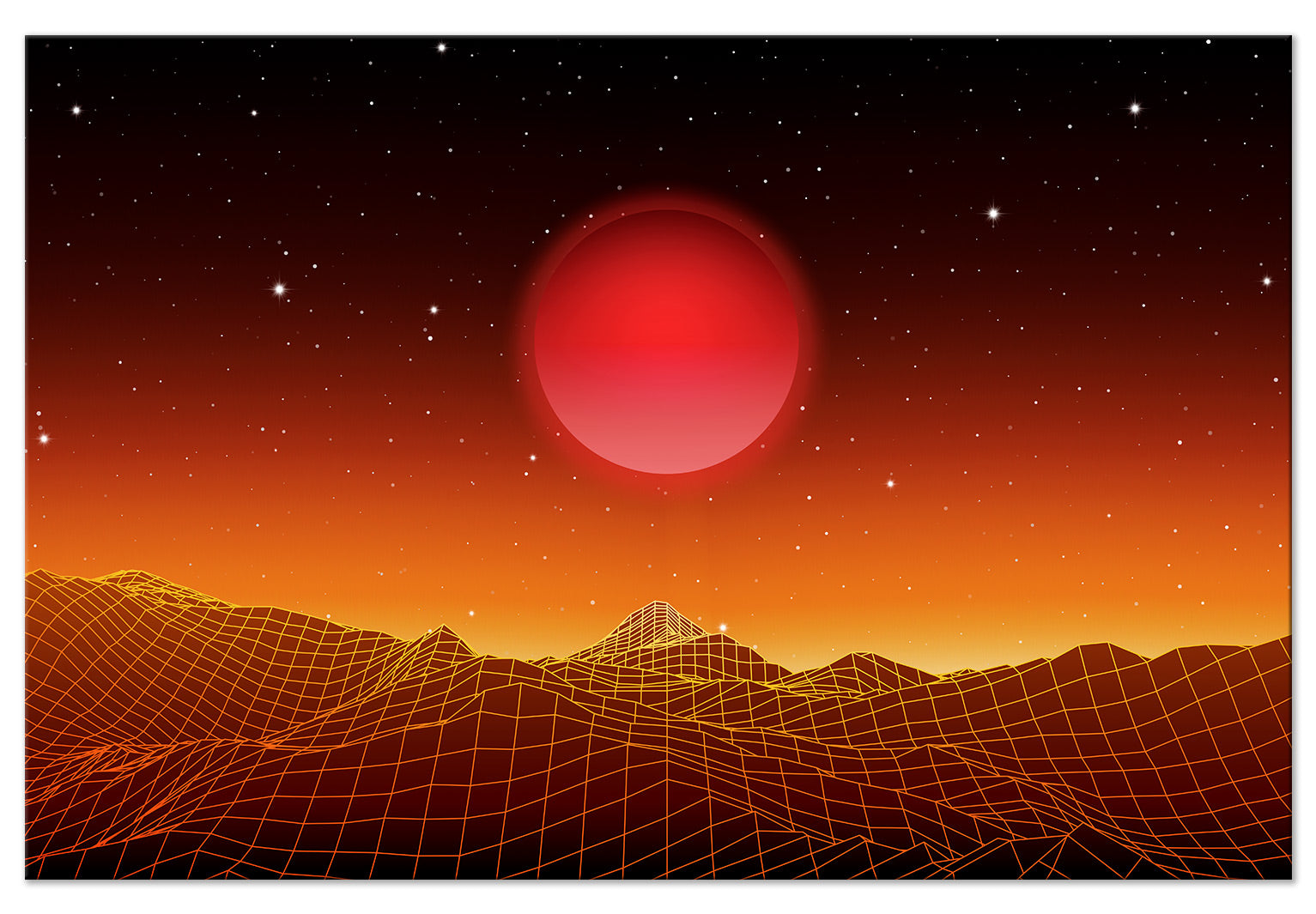 Landscape Canvas Wall Art - Futuristic Landscape Orange