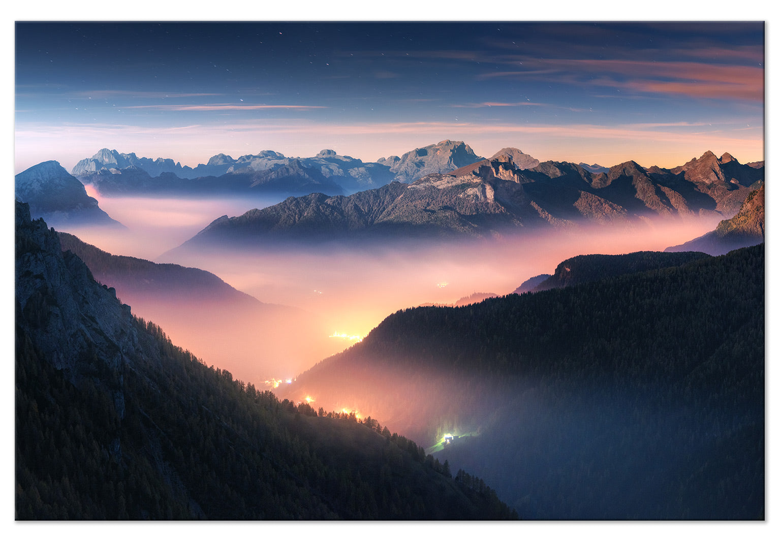 Landscape Canvas Wall Art - Mountain Breath Sunset