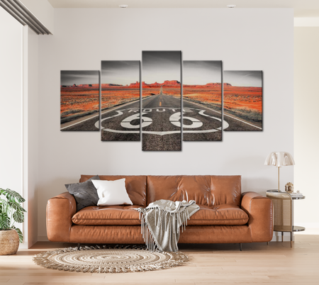 Landscape Canvas Wall Art - Route 66 - 5 Pieces