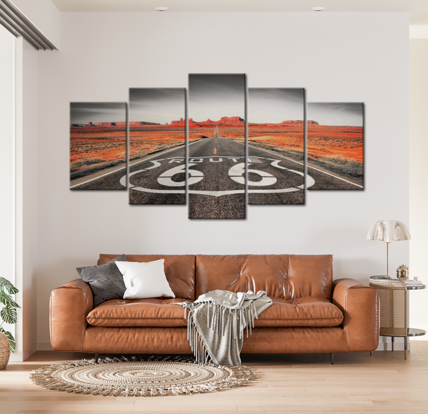Landscape Canvas Wall Art - Route 66 - 5 Pieces