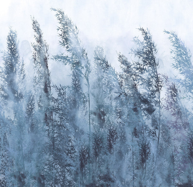 Landscape Wallpaper Wall Mural - Tall Grasses Grey