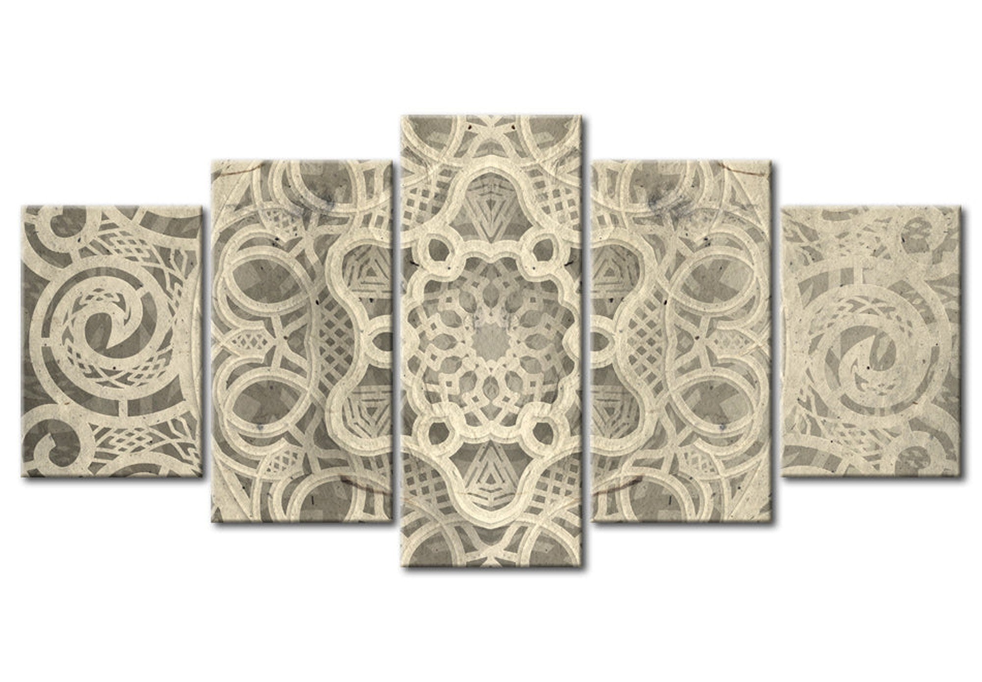 Mandala Canvas Wall Art - Cream Soul - 5 Pieces