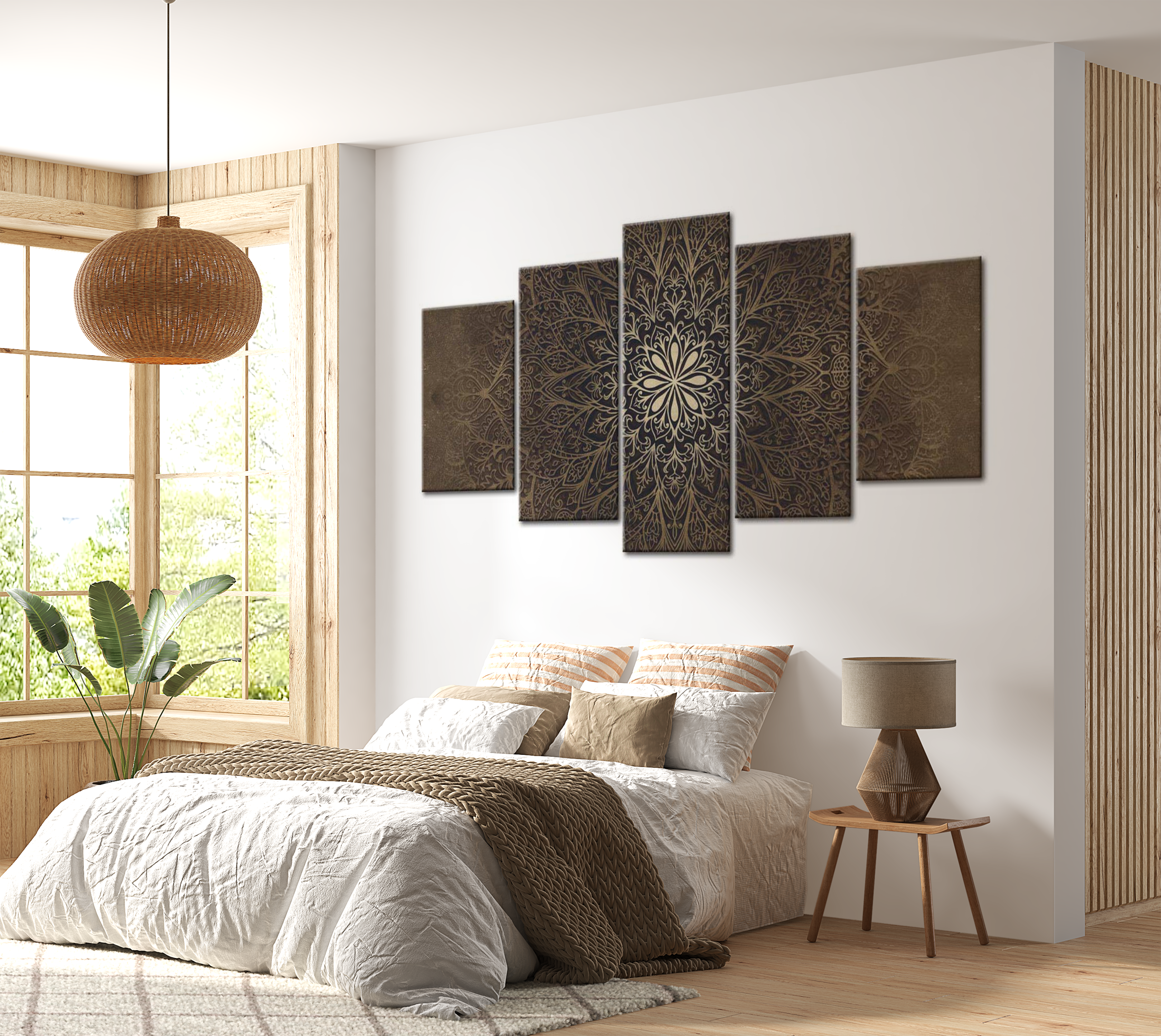 Mandala Canvas Wall Art - Harmony Of The Soul - 5 Pieces