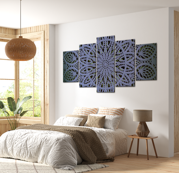 Mandala Canvas Wall Art - Heather Dream - 5 Pieces