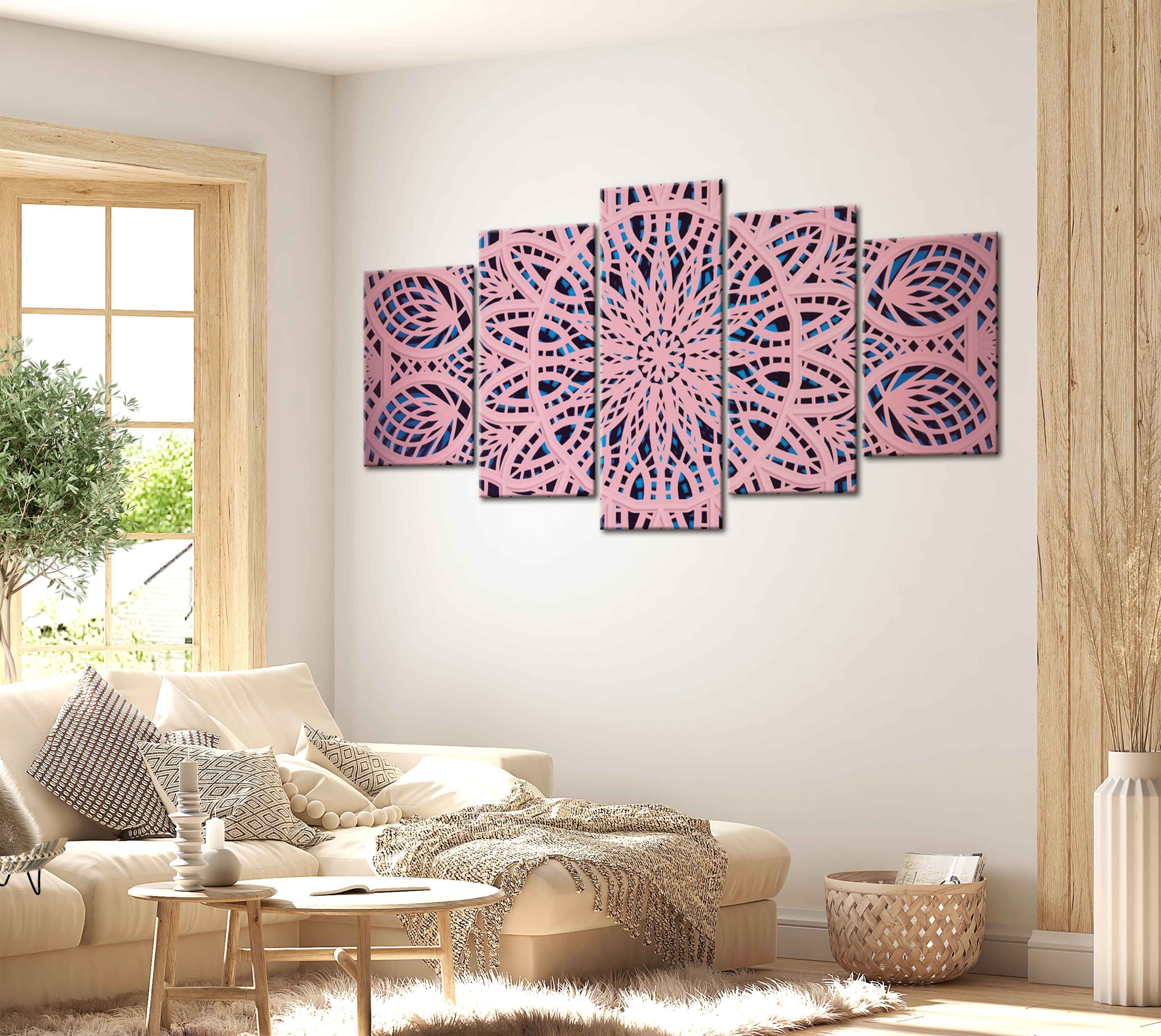 Stretched Canvas Zen Art - Pink Exoticism 40"Wx20"H