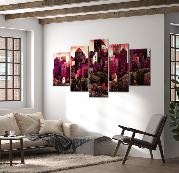 Modern Canvas Wall Art - City Of Dreams - 5 Pieces