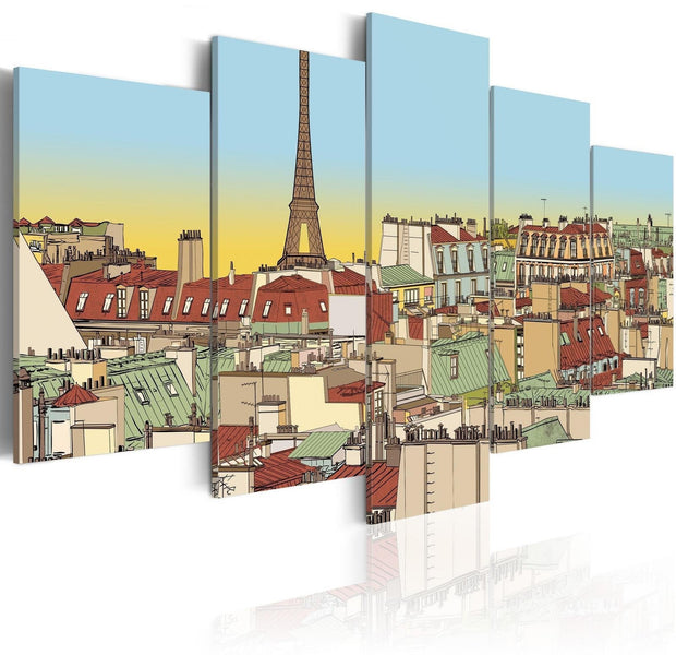 Stretched Canvas Places - Idyllic Parisian Picture-Tiptophomedecor