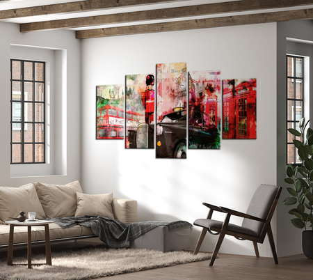 Modern Canvas Wall Art - Memories From London - 5 Pieces