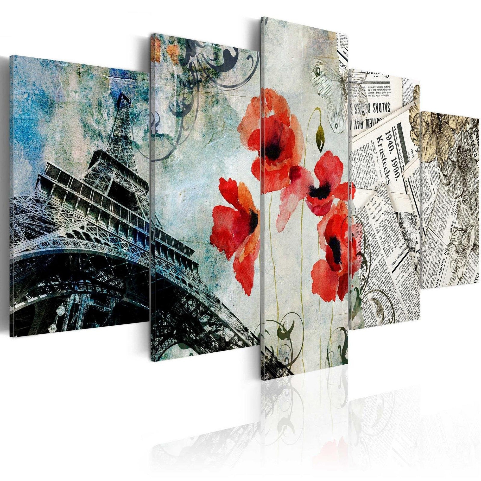 Stretched Canvas Places - Memories Of Paris-Tiptophomedecor