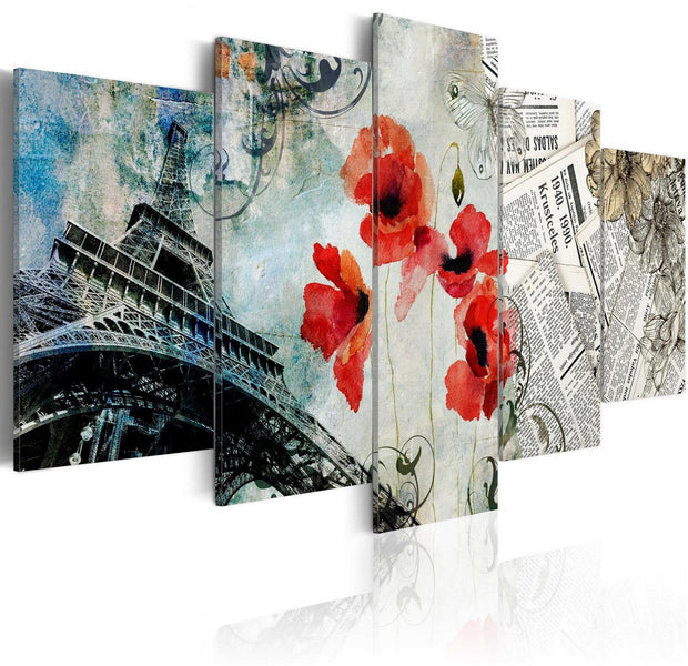 Stretched Canvas Places - Memories Of Paris-Tiptophomedecor