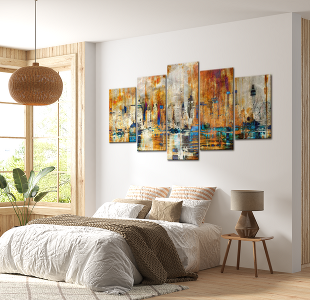 Modern Canvas Wall Art - Memory Of The City - 5 Pieces