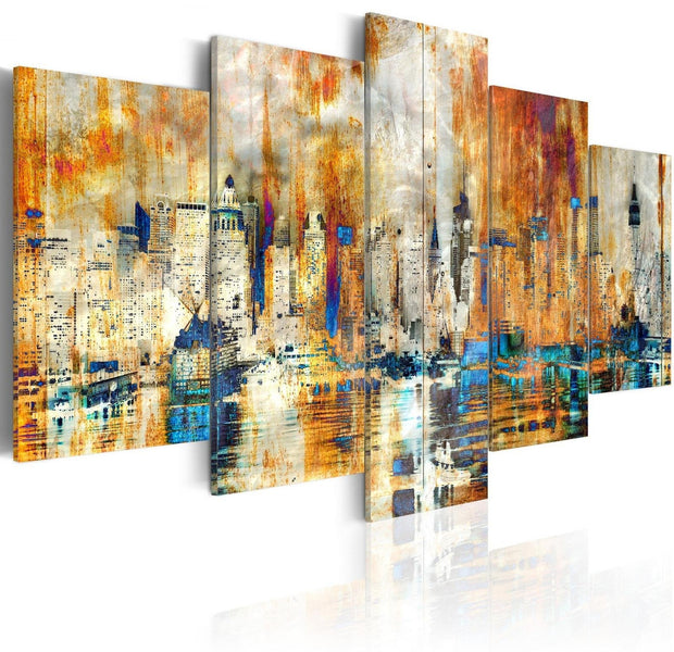 Stretched Canvas Places - Memory Of The City-Tiptophomedecor