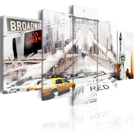 Stretched Canvas Places - New York In The Fog-Tiptophomedecor